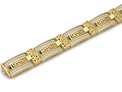 Luxury Geometric Link Bracelet for Men  2560 3D print model