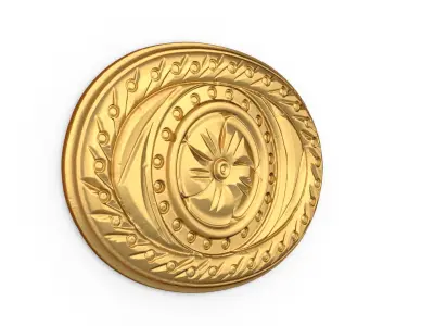 Classic oval decor ornament carved 20 3D model