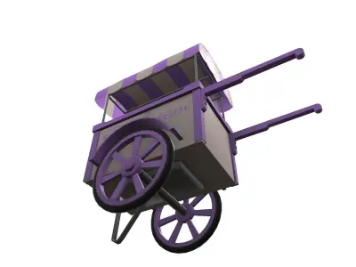 Ice Cream Cart Low-poly 3D model