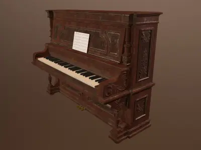 Antique Piano -PBR Game Ready 3D Low-poly 3D model