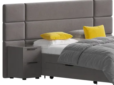 Hart Upholstered Bed Frame 3D model