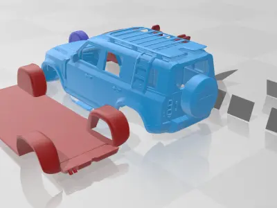 Land Rover Defender Explorer  Separate Parts 3D Model 3D print model