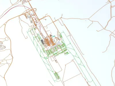Domodedovo DME Moscow Airport Roads Buildings and Public Trans 3D model