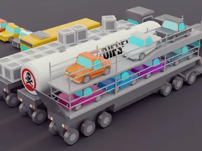 Lowpoly Vehicles 3D model