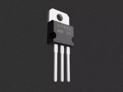 Transistor 7812 - Electronic parts Low-poly 3D model