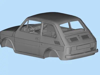 Fiat 126p  stl printable wheelbase 278mm model 3d 3D print model