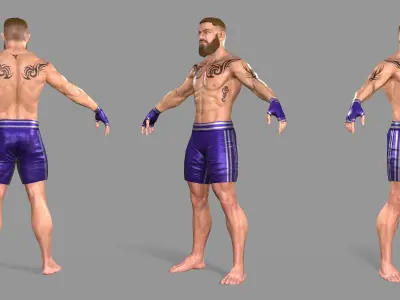 UFC Boxer Low-poly 3D model