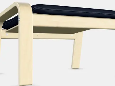 POANG Footstool 22 Low-poly 3D model