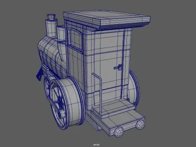 Locomotive Trophy Low-poly 3D model