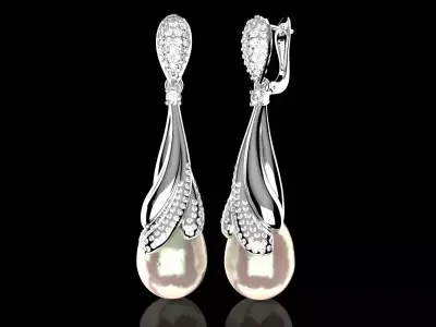 Earring Pearl  3D print model