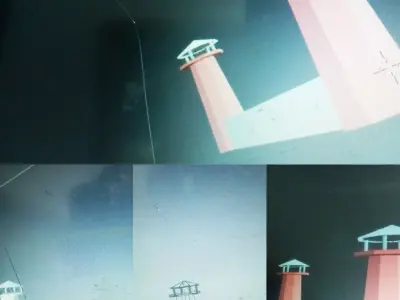 minarets and watchtower  Low-poly 3D model