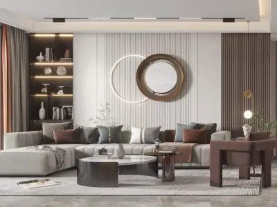 decoration Guest Modern model Home 3D model