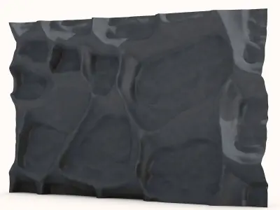 Uneven Flagstone Wall Texture 3D model