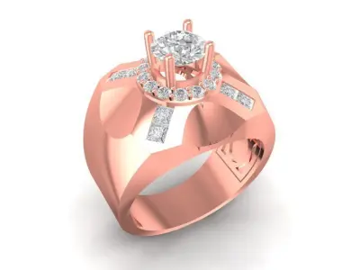 Luxury Diamond Statement Ring for Men  594 3D print model