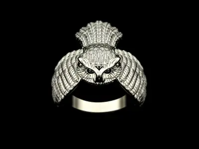 Owl hip hop Ring  3D print model
