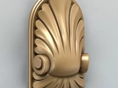 Carved decor vertical 001 3D model