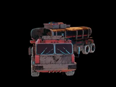 TRUCK oil tanker game ready Low-poly 3D model