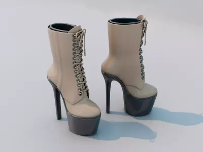 Platform High Heel Shoes For Pole Dancer 3D model