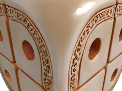 Intricate Carved Decorative Dice Orb Low-poly 3D model