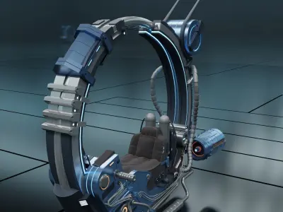 Sci-fi motorbike 3D model