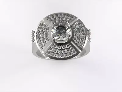 GOLD DIAMOND RING EZ 0010 3D print model