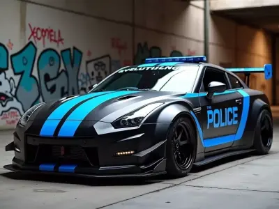 Police Supercar Low-poly 3D model