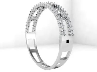 Diamond Bangle Bracelet 4242 3D print model