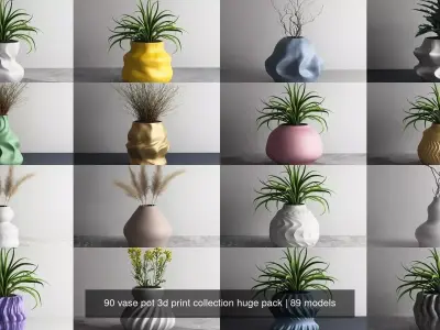 90 vase pot 3d print collection huge pack