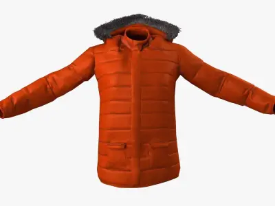 Winter Jacket Low-poly 3D model