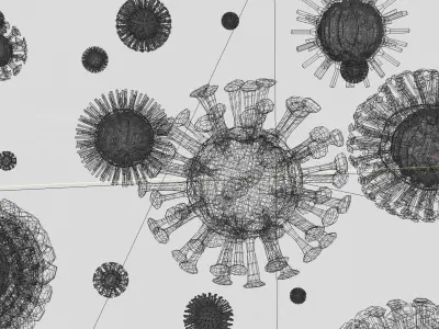 virus corvid-19 coronavirus corona Low-poly 3D model