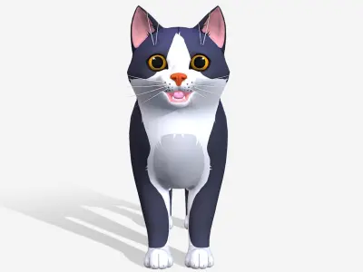 Cartoon Cats pack 2 Low-poly 3D model