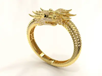 Bracelet dragon 14 3D print model