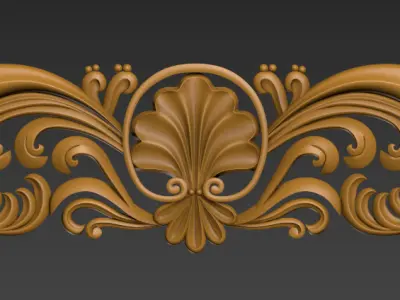 Carving ornate gold ornament  3D model