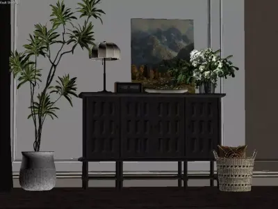 Vintage Home Furnishings Low-poly 3D model