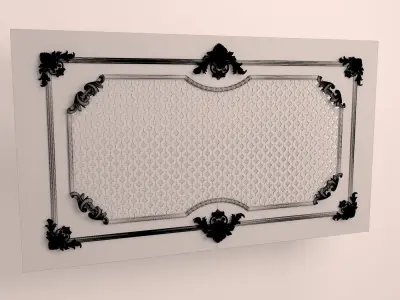 Decorative panel with carved elements 3D model