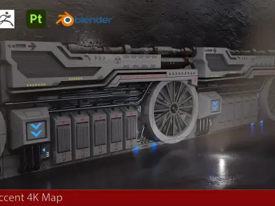 Sci-Fi Wall Low-poly 3D model