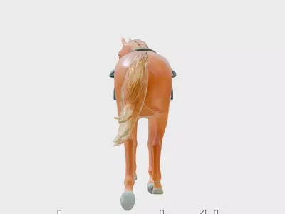 Chestnut Saddlebred with Elegant Movements and Charisma Low-poly 3D model