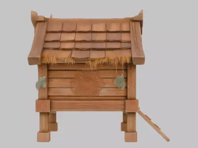 Nordic Canine Cottage Low-poly 3D model