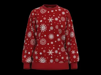 Christmas Female longsleeve 3D model