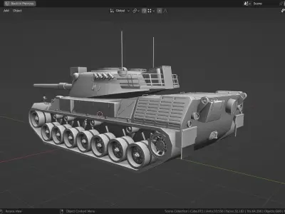 Leopard 1a1a TANK BASE MESH Low-poly 3D model