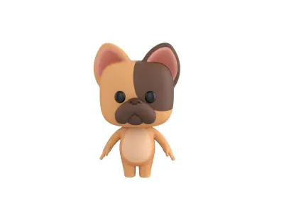 Cartoon French Bulldog 3D model