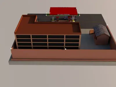 Gas station 3D model get