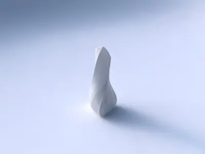 Vase puffy tappered triangle with bands 3D print model