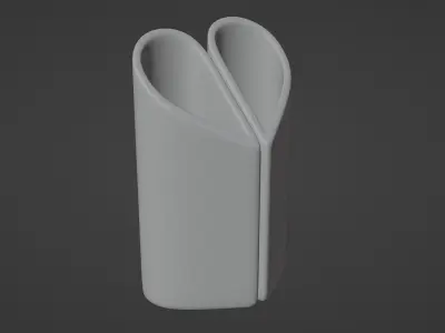 Heart Dual Vase 2 pieces Art gift for Valentines day 3D print model