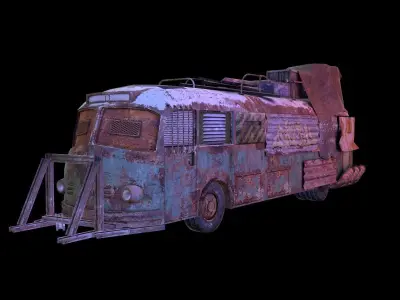 Bus Apocalypse Low-poly 3D model
