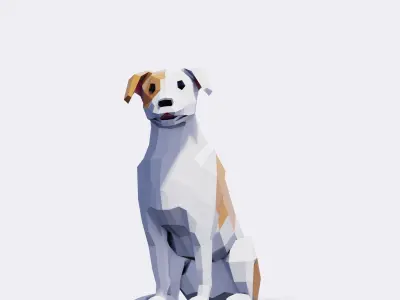 Jack Russell Terrier Dogs Low-poly 3D model