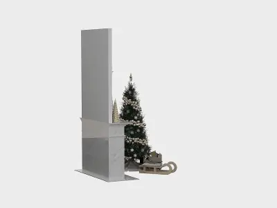 Christmas Decorative set sk Low-poly 3D model