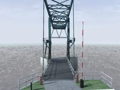 Inland Moveable Small Bridge 3d model Low-poly 3D model