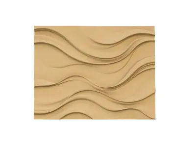 modern panel wall decor set wall relief mural CNC 90 3D model