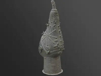 Berber Statue Head Metal Moroccan Low-poly 3D model